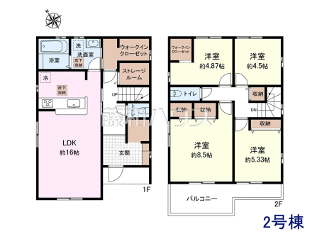 2号棟　間取図　【清瀬市下宿２丁目】