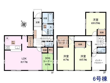 6号棟　間取図　【清瀬市下宿２丁目】