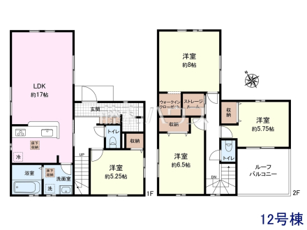 12号棟　間取図　【清瀬市下宿２丁目】