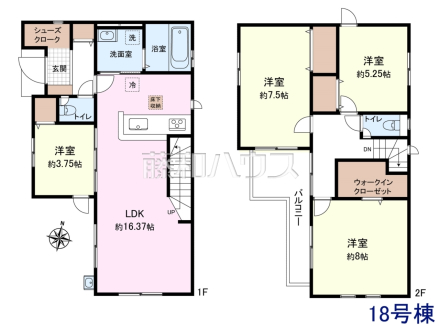 18号棟　間取図　【新座市池田４丁目】