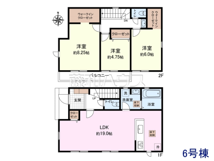 6号棟　間取図　【小平市小川町２丁目】