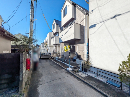 2号棟　接道状況および現場風景　【立川市錦町２丁目】／撮影日2025/12/26