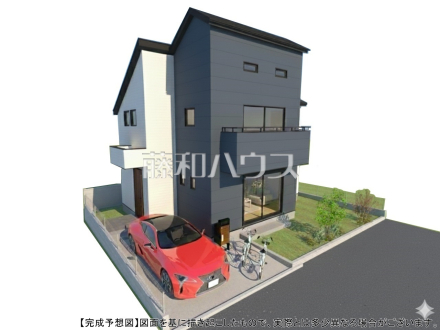 4号地　建物プラン例（外観写真）　【国分寺市西町３丁目】　
[参考プラン] 
建物価格：2,000万円（税込）　建物面積：94.4m&sup2;