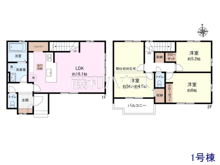 間取図　食品・飲料水のストックや防災用の備蓄ができるパントリー　【練馬区大泉学園町３丁目】