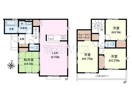 6号地 参考プラン【東久留米市下里1丁目】　
[参考プラン] 
建物価格：1,500万円（税込）　建物面積：87.77m&sup2;