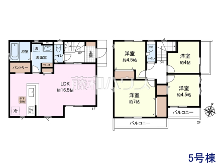 5号棟　間取図　【東久留米市下里１丁目】