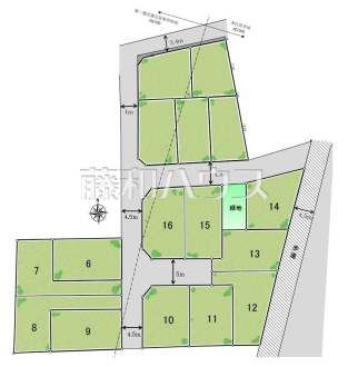 全体区画図【西東京市中町６丁目】物件より10分圏内に小中学校・保育園・スーパー揃う好住環境