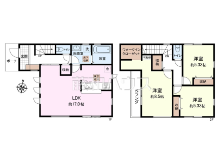 間取図【東久留米市中央町３丁目】 平日のご案内も可能です。まずはお気軽にお問合せ下さいませ 