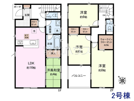 2号棟　間取図　【春日井市岩成台９丁目】