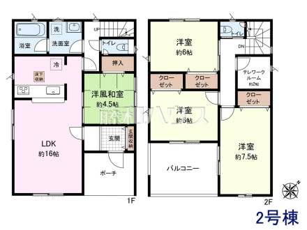 2号棟　間取図　【春日井市味美町３丁目】