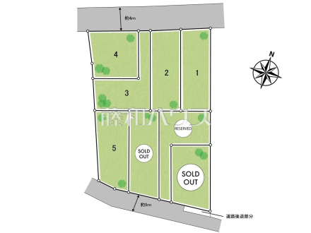 全体区画図　【東村山市恩多町１丁目】全8区画の大型分譲地が誕生します