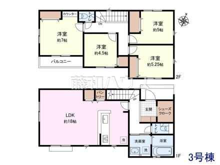 3号棟　間取図　【東村山市恩多町１丁目】