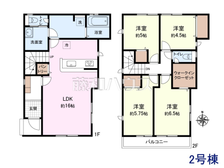 2号棟　間取図　【国立市泉３丁目】