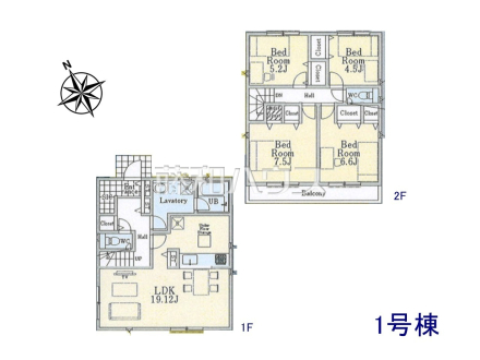 1号棟　間取図　【練馬区大泉町３丁目】