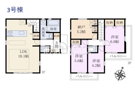 3号棟　間取図　【国分寺市高木町１丁目】