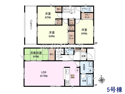 5号棟 間取図 【春日井市如意申町2丁目】