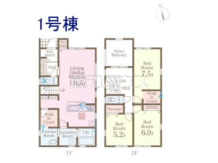 1号棟　間取図　【与那原町字与那原】