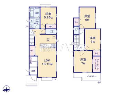 B号棟　間取図　【春日井市石尾台６丁目】