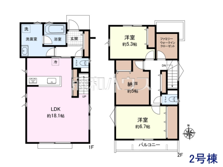 2号棟　間取図　【練馬区土支田３丁目】