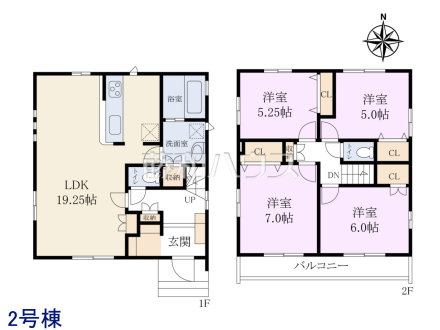 2号棟　間取図　【小平市鈴木町１丁目】