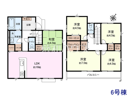 6号棟　間取図　【清瀬市下宿２丁目】