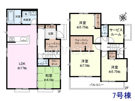 7号棟　間取図　【清瀬市下宿２丁目】