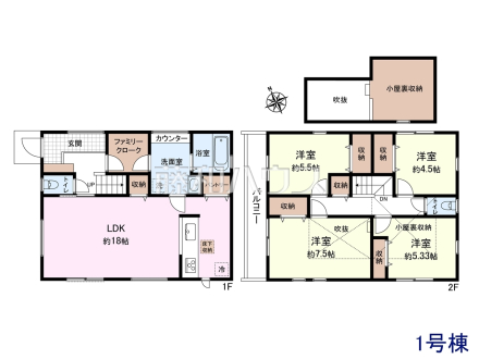 1号棟　間取図　【東村山市久米川町２丁目】