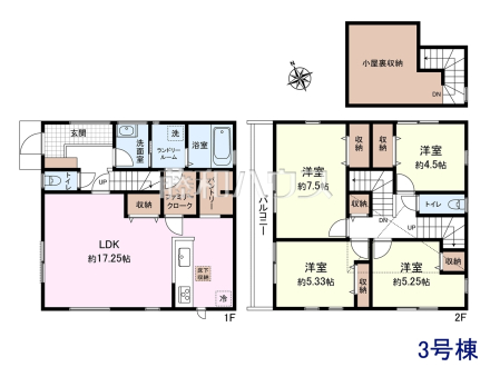 3号棟　間取図　【東村山市久米川町２丁目】