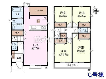 G号棟　間取図　【八王子市弐分方町】
