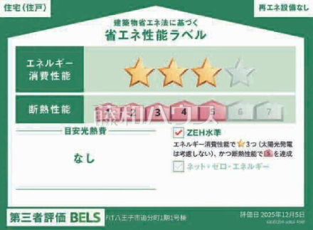 1号棟　省エネ性能ラベル　【八王子市追分町】　