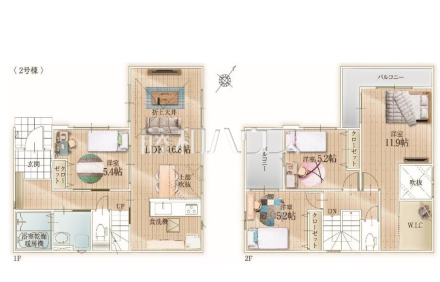 2号棟　間取図　【福岡市東区若宮４丁目】