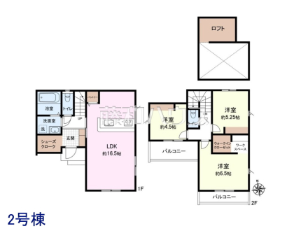 2号棟　間取図　【小平市小川東町１丁目】