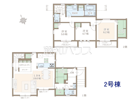 2号棟　間取図　【立川市錦町６丁目】