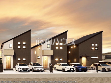 完成予想図（3.4.5号棟外観）　【調布市深大寺北町２丁目】