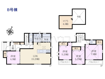 B号棟　間取図　【西東京市泉町６丁目】