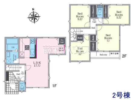 2号棟　間取図　【八王子市上野町】