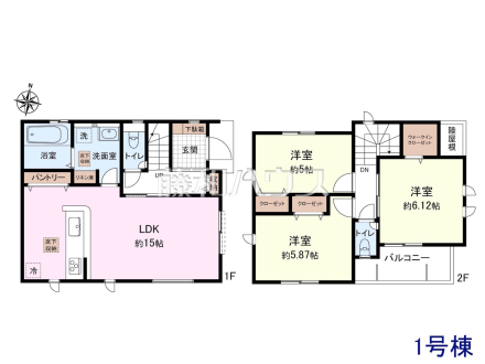1号棟　間取図　【福岡市城南区樋井川２丁目】