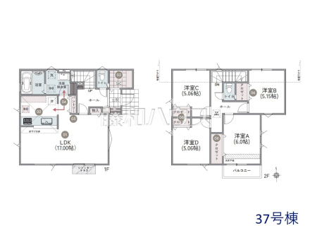 37号棟　間取図　【武蔵村山市大南１丁目】