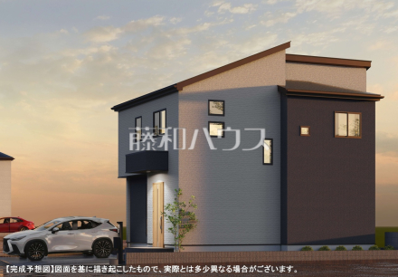 【完成予想図・外観パース】 建物のプレゼンをさせていただきますので、実際の完成イメージを思い描いていただくことができます。お気軽にお問合せ下さい。 