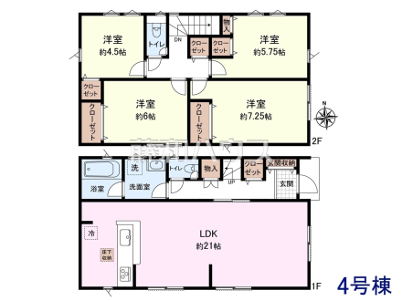 4号棟　間取図　【東村山市野口町３丁目】