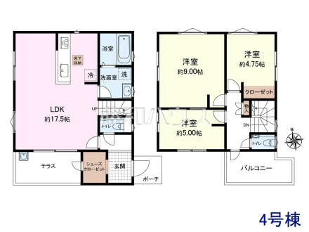 4号棟　間取図　【練馬区南田中１丁目】