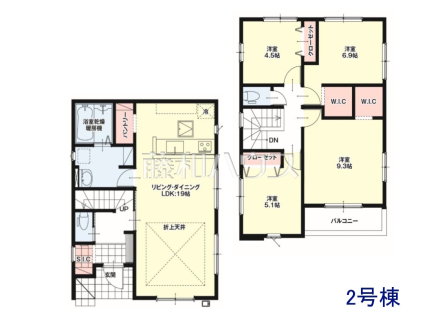 2号棟　間取図　【春日井市弥生町１丁目】