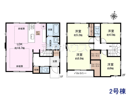 2号棟　間取図　【練馬区大泉学園町８丁目】