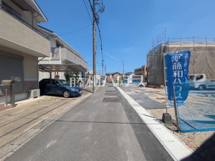 接道状況および現場風景　【春日井市上条町８丁目】／撮影日2026/07/09
