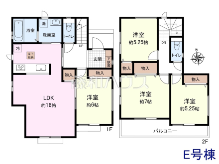 E号棟　間取図　【春日井市上条町８丁目】