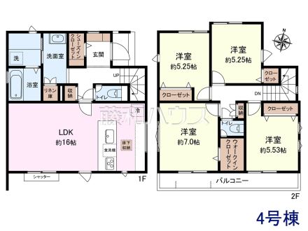 4号棟　間取図　【東村山市青葉町１丁目】