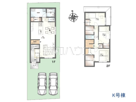 【K号地プラン例】建物価格3,193万円＋土地価格4,090万円＝総額7,283万円　
[参考プラン] 
建物価格：3,193万円（税込）　建物面積：101.02m&sup2;