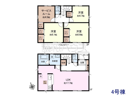 4号棟　間取図　【東大和市奈良橋６丁目】