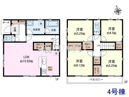 4号棟　間取図　【調布市富士見町３丁目】