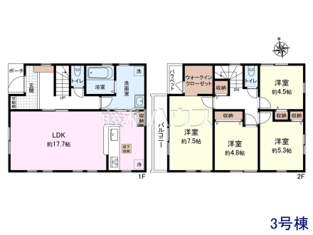 3号棟　間取図　【国分寺市北町４丁目】